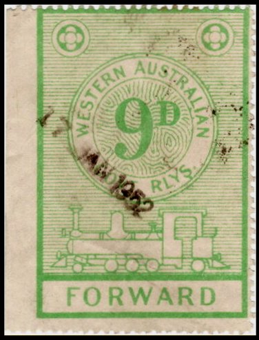 Western Australia Railway Parcels Stamps First Third Series used and dated